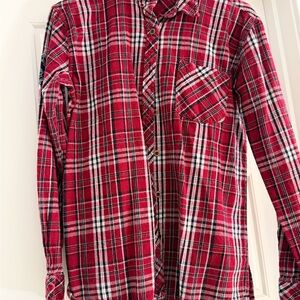 boxercraft Red Plaid Button-Down Shirt with Chest Pocket
